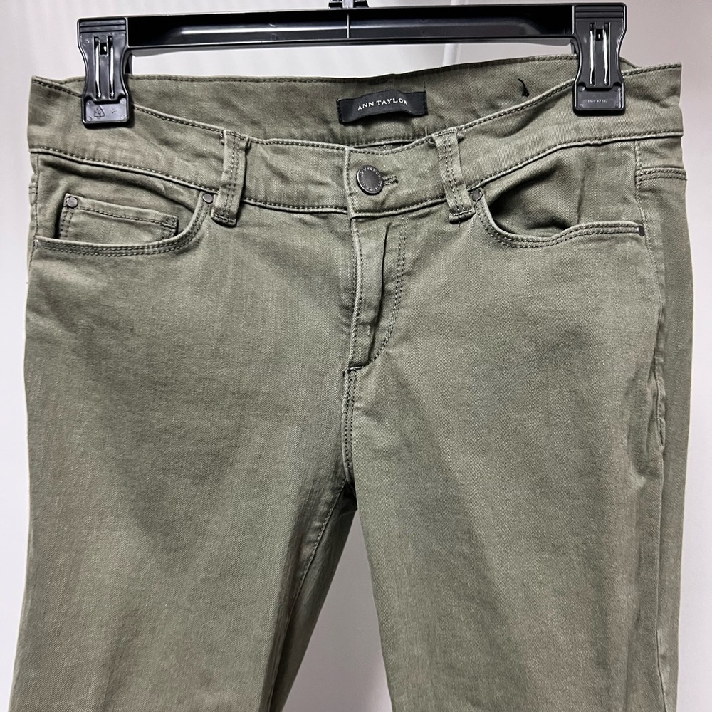 Ann Taylor Womens Olive Green Modern Fit Skinny Jeans Size 4